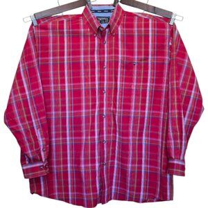 Men's TWENTYX by WRANGLER Red Plaid Long Sleeve Button Down Shirt sz XXL
